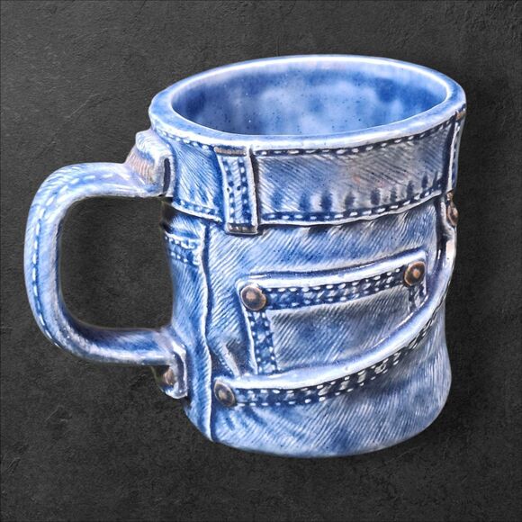 Vintage Y2K 2000 BC Jeans Mug “June” Denim Novelty Coffee Cup Birthday Giftware - Picture 3 of 8